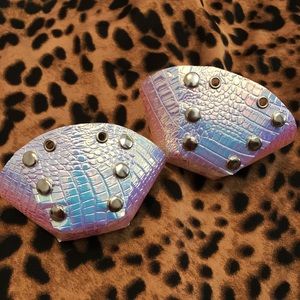 Iridescent Snakeskin Roller Skate Toe Caps
